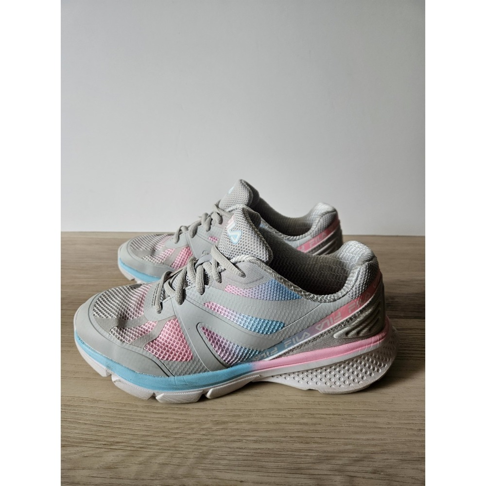 FILA Women's Memory Cryptonic 9 Running Shoes Grey/Pink/Blue Mesh Sneakers
